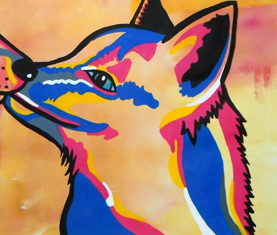 Image 1 of De snuffelende vossen (handgeschilderd)