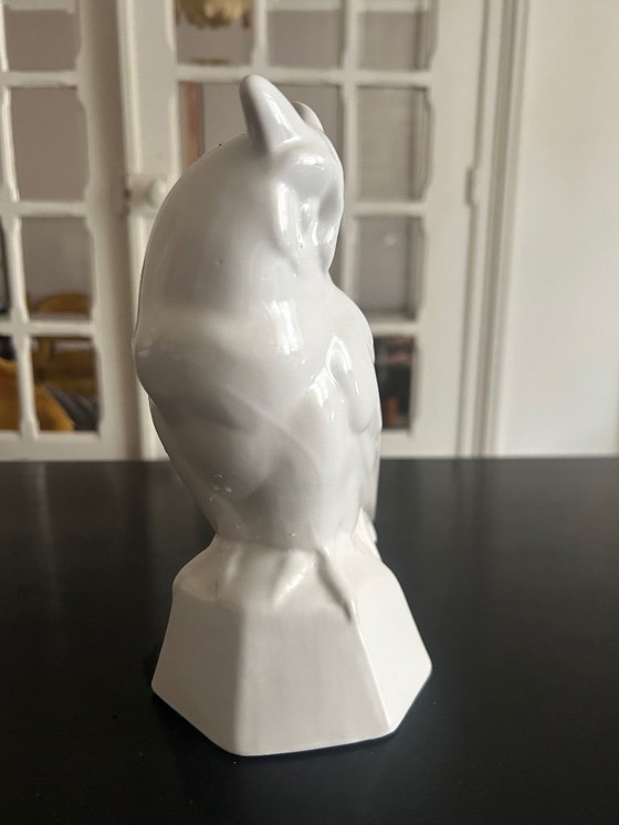 Image 1 of white ceramic owl