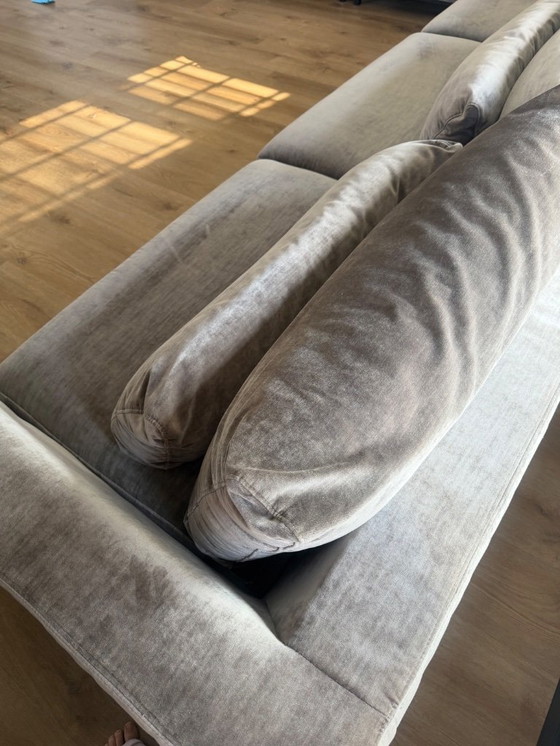 Image 1 of Magnifique grand canapé d'angle gris-vert