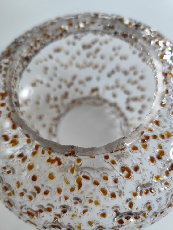 Image 1 of 1960s/70s Brutalist Pendant Lamp – Honsel Lighting – Wrought Iron & Frosted Glass