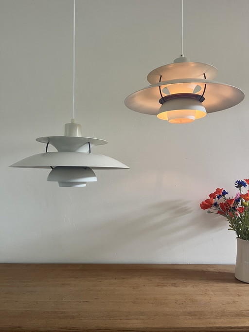 Vintage Louis Poulsen PH5 hanglamp - Poul Henningsen - set van 2 (kan apart worden verkocht)