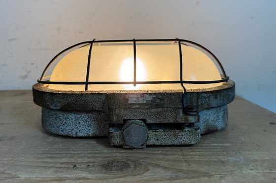 Image 1 of Grey Rusty Industrial Cast Iron Wall Light from Elektrosvit, 1960s