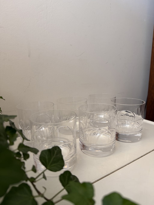 Set van 6 kristallen waterglazen art deco stijl