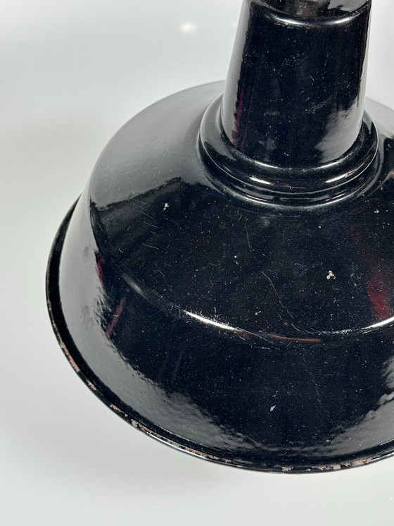 Image 1 of jaren 30 40 plafondlamp industriële lamp emaille loft metaal Bauhaus design