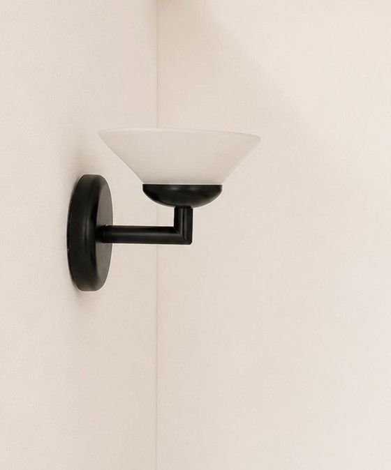 Image 1 of Vintage wandlamp, glas en metaal, Italië 1970, model Jill van Arteluce