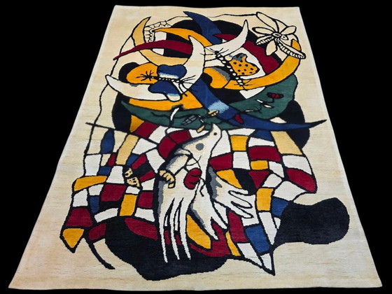 Handgeknoopt wollen tapijt – geïnspireerd op Fernand Léger, moderne kunst, 275x200cm – Vloerkleden en tapijten (photo 3 of 9)
