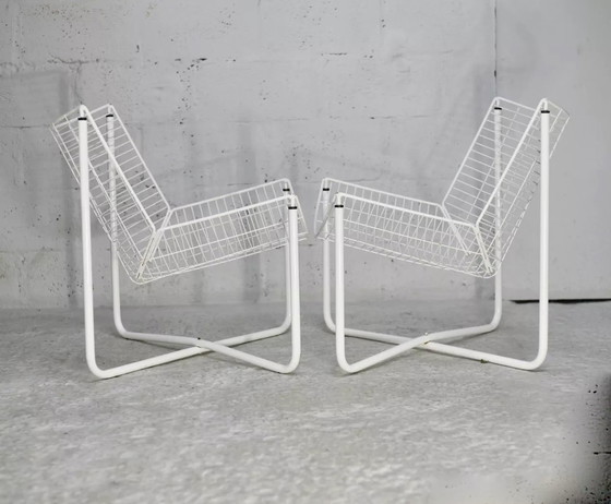 Image 1 of 2x Sessel Stahlstangen Weiß lackiert
