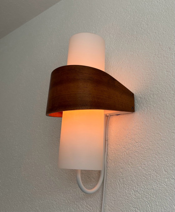 Applique vintage Philips Louis Kalff anni '60 – Vetro, Legno (photo 3 of 14)