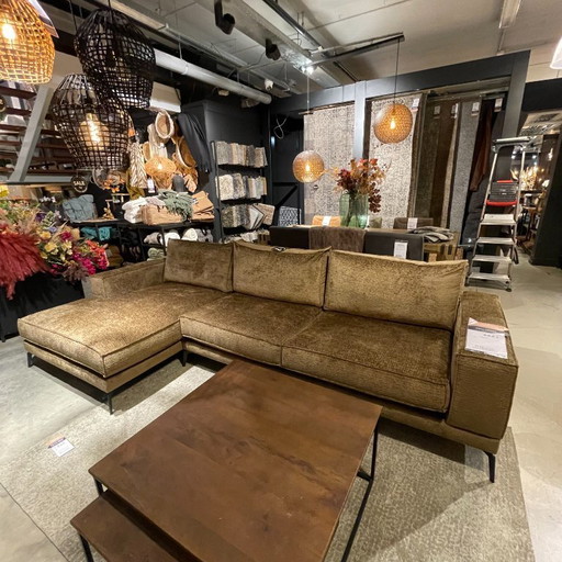 Canapé d'angle Andelo - Pronto Wonen - Fusion de tissus - Brandy