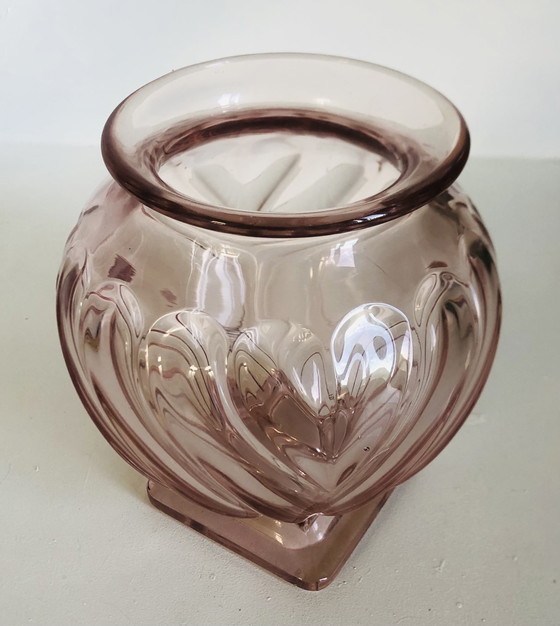 Image 1 of Vaso in vetro Rosaline in stile Art Déco di Rudolf Schrötter per Inwald