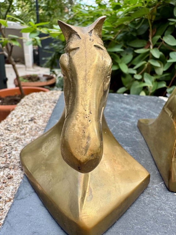 Pair of Vintage Brass Horse Bookends – Decorative Objects (photo 4 of 9)