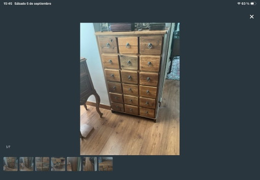 Antike Holzkommode – ladekasten, Metal, Wood