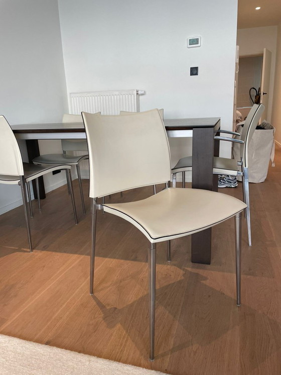 Image 1 of Desalto Sand leather dining table chairs