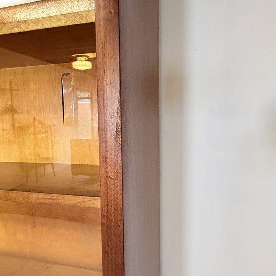 Vintage Duitse Apothekerskast In Mahonie | Mid-Century Modern – Opbergkast, Glass, Wood (photo 11 of 14)