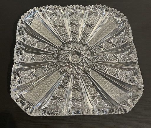 Bohemian crystal dish