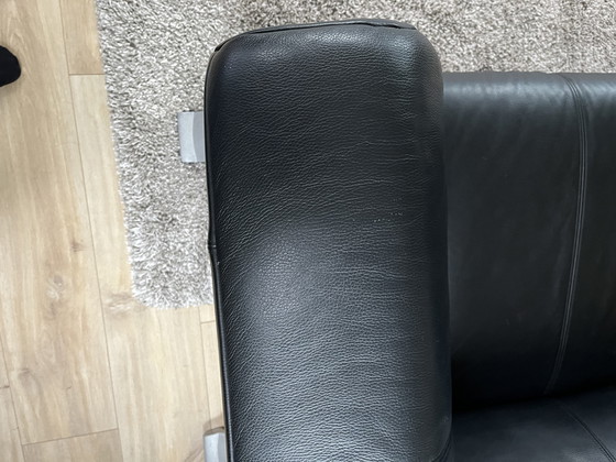 Image 1 of 2 Stück Rolf Benz RB-322 schwarz-weiß 3-Zits-Bank