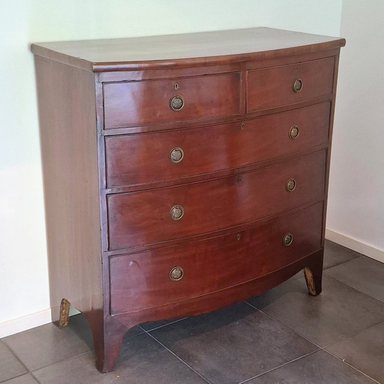 Prachtige Antieke Ladenkast / Commode Van Mahoniehout Met Een Klassiek Design. – Ladekasten, Wood (photo 2 of 7)