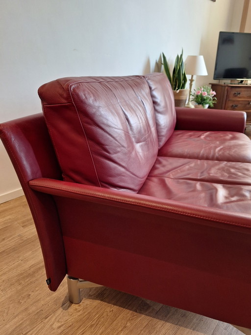 Cor Wine Red 2-Seater Sofa