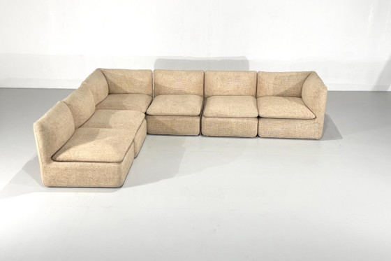 Divano modulare in tweed di Strafor, Francia - anni '80 – Divani modulari, Textile (photo 4 of 8)