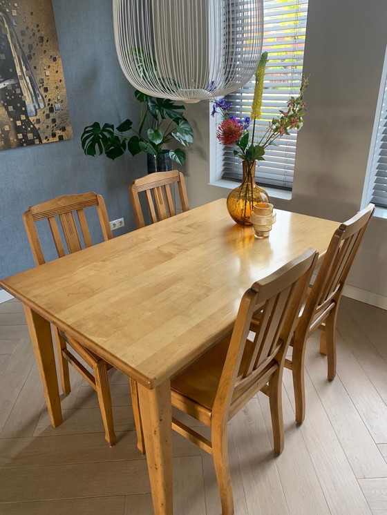 Image 1 of Vintage eethoek beuken