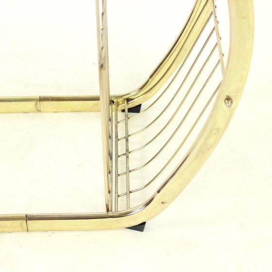 Bijzettafel uit 1970 van messing en glas, Italië – Metal, Klassiek (photo 7 of 9)