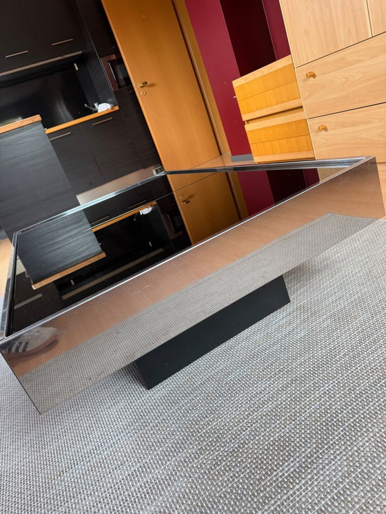 Vintage Coffee table Rizzo, Cidue, 1974, Glass, Metal, Black, Modern (photo 3 of 8)
