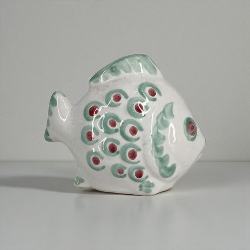 Vintage Gmundner Keramik Fish – Large Hand-Painted Money Box (19 cm)
