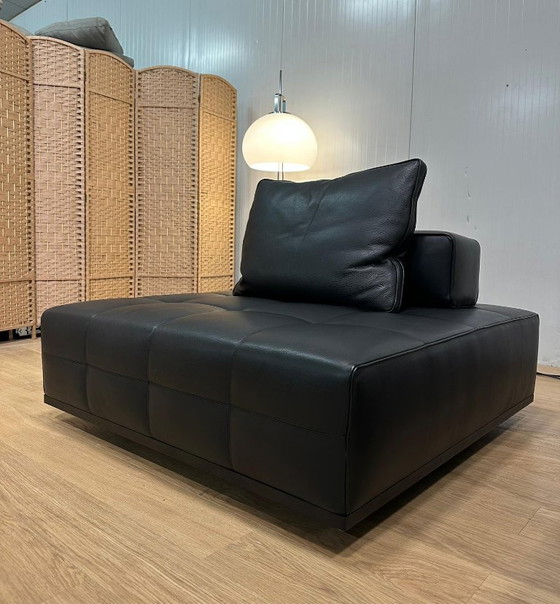 Minotti Lawrence Element Schwarzes Leder (2x), 2 Sitzer Sofas, Modern (Foto 5 von 19)
