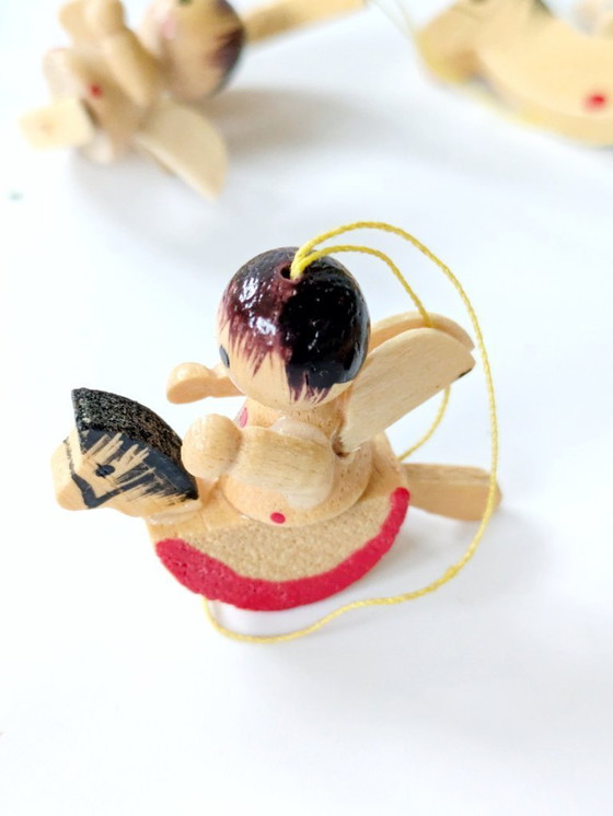 Image 1 of 19 x Midcentury houten kerstversieringen | Handbeschilderd, Erzebirge, Duitsland