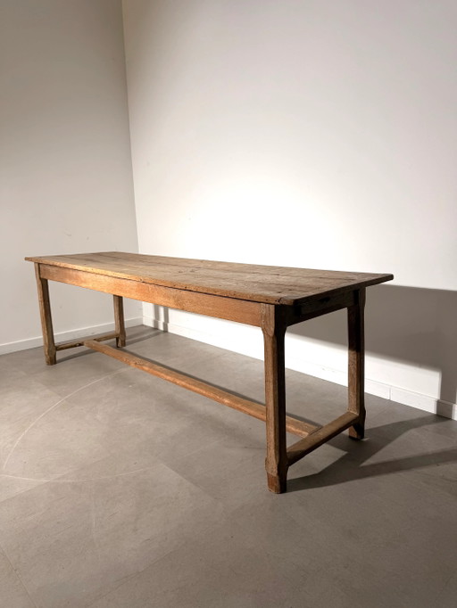 Ancienne Table de Travail Rustique de Ferme