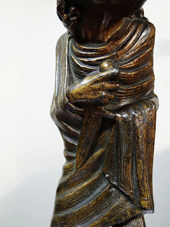 Image 1 of Candelero caricaturizado de fundición patinada, Frédérick Lemaître, antiguo siglo XIX-XX