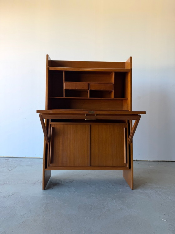 Drop-front secretary Desk, design attributed to René Jean Caillette – Wood (photo 8 of 14)