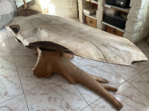 Unique tree trunk table (handcrafted)