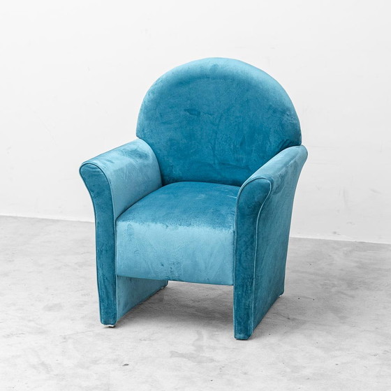 Coppia di poltrone vintage in velluto blu anni ’70 modernariato – Velvet (photo 8 of 10)