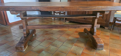 Oak monastery farmhouse table, circa 1900