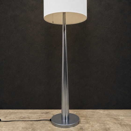 Vintage space age design vloerlamp DAB Spanje David Abad (1990s) space needle – Vloerlampen, Chrome, Textile (photo 5 of 15)