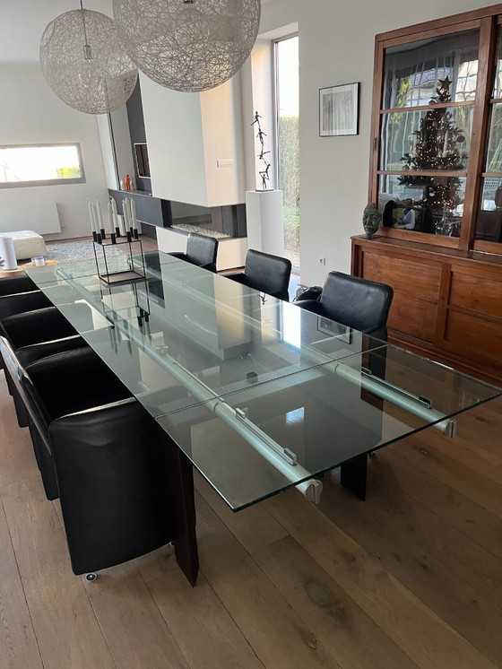 Image 1 of Desalto Stilt 430 design tafel met 6 kuipzeteltjes in leder