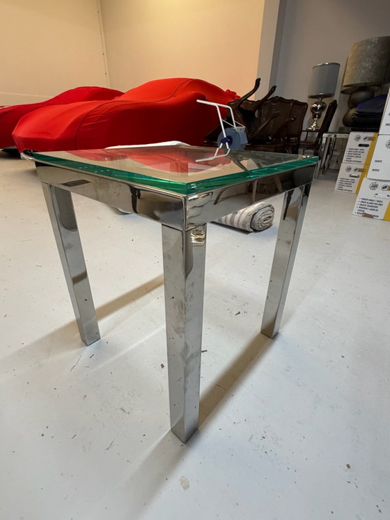 2x Tavolini piano in vetro, Cromo, Trasparente (foto 5 di 8)