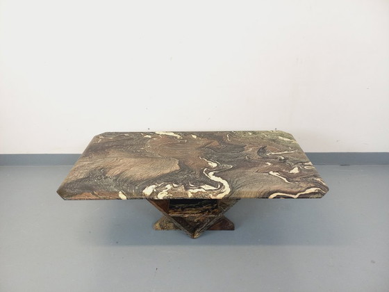 Image 1 of Vintage marmeren salontafel uit de jaren 70.