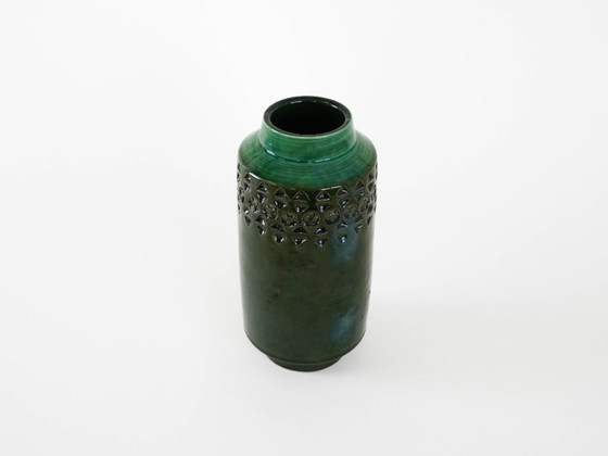Image 1 of Grüne Keramikvase, dänisches Design, 1970er Jahre, hergestellt in Dänemark