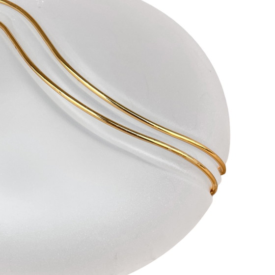 Image 1 of Hollywood Regency Metall-Lux-Glas-Deckenleuchte Italien 1980er Jahre