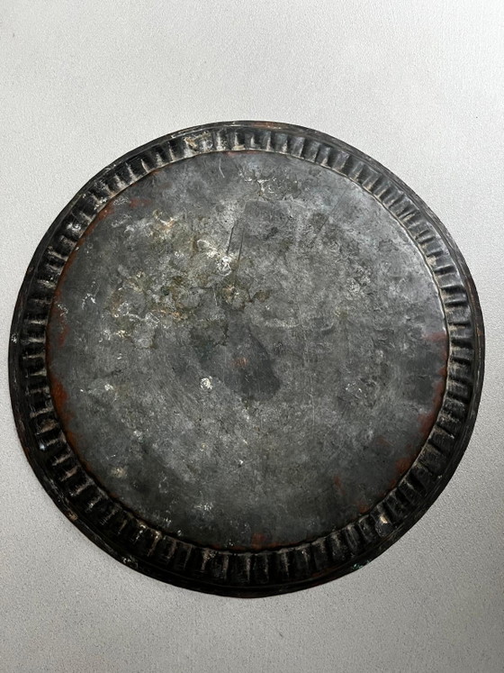 Image 1 of Piatto decorativo da parete/vassoio vintage in rame martellato Ø35 cm