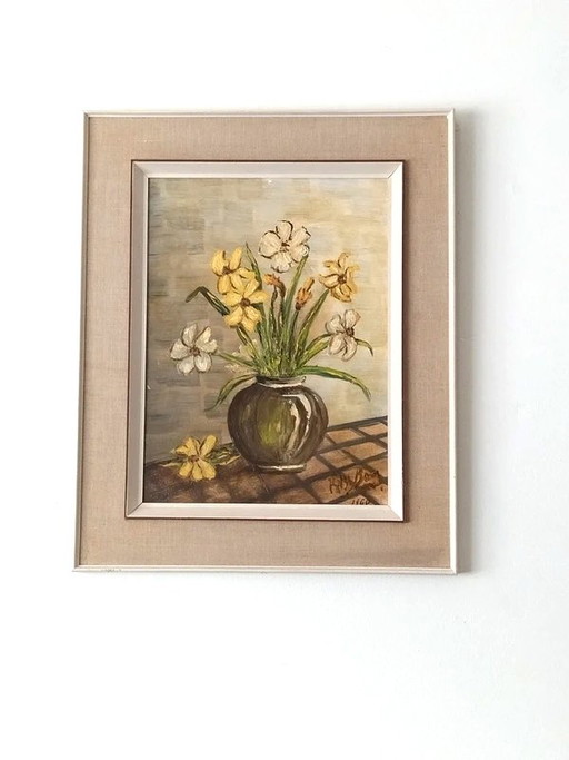 Schitterend stilleven - Boeket narcissen - Raymond BOVY (1960)