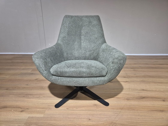 Image 1 of Montel Caesar - Swivel armchair - NEW - Green - Gray - Fabric