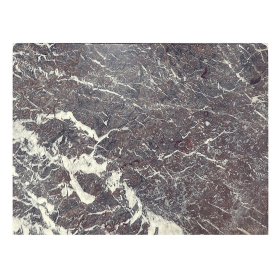 Image 1 of Mesa de centro de hierro forjado y mármol al estilo de Gilbert Poillerat