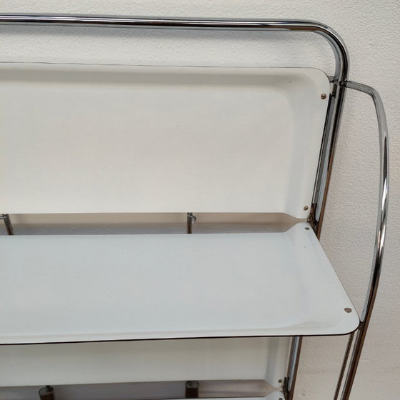 Image 1 of Vintage Barcart Drankkar Trolley Butlerwagen Serveerwagen. Opklapbaar