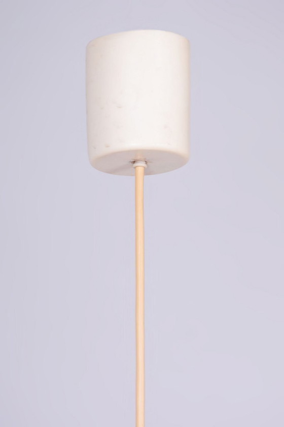 Restaurierter Kronleuchter aus der Mitte des 20. Jahrhunderts, von H. Guzzini für Meblo, Aluminium, Italien, (photo 4 of 8)