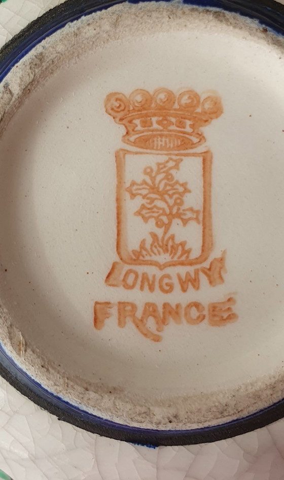 Set 5 Antieke Longwy Kop & Schotels–ca 1930–Perfecte Staat! – Decoratieve objecten, Ceramic (photo 17 of 17)
