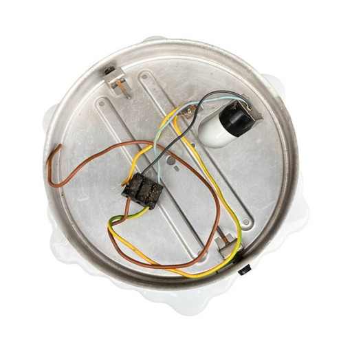 Large hexagonal three-dimensional milky white Honeycomb wall lamp ceiling lamp Czechoslovakia Kamenický Šenov 1960s