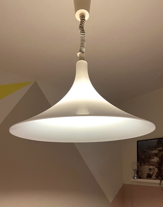 Image 1 of Harco Loor Design - Trumpet Shaped Hanging Pedant - White hanging lamp trumpet vintage flower 